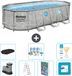 Bestway Ovaal Power Steel Swim Vista Zwembad - Steenprint - 549 x 274 x 122 cm