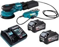 Makita BO 001 CGU201 accu-excentrische schuurmachine 40 V max. 125 mm 5,0 mm slaglengte borstelloos + 2x accu 4,0 Ah + oplader