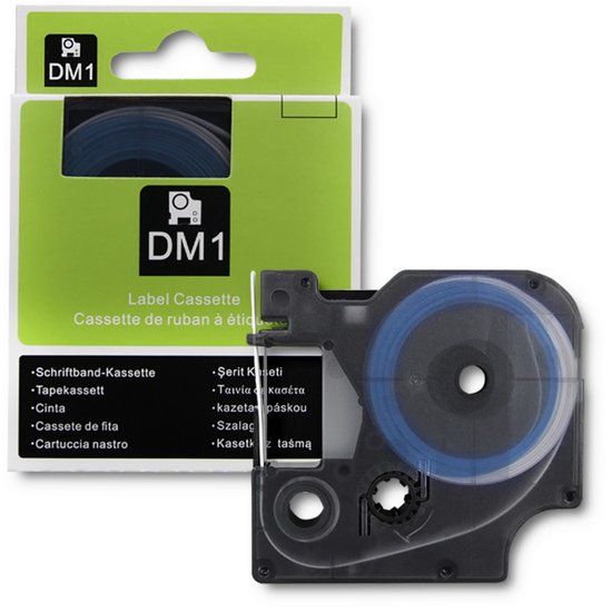 Qoltec - Rurka termokurczliwa voor DYMO D1 - 12mm*1.5m - Wit - Zwarte Bedrukking