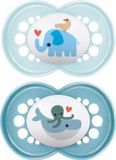 MAM 2 Originele Klassieke Fopspenen 18 Maanden en Ouder (Modellen : Olifant en walvis)