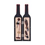 LAGUIOLE - Wine collection box, Grand Cru bottle shape, 4 accessories, corkscrew, corkscrew, thermometer, pourer with stopper, Pakka and stainless steel, black - plastic - black