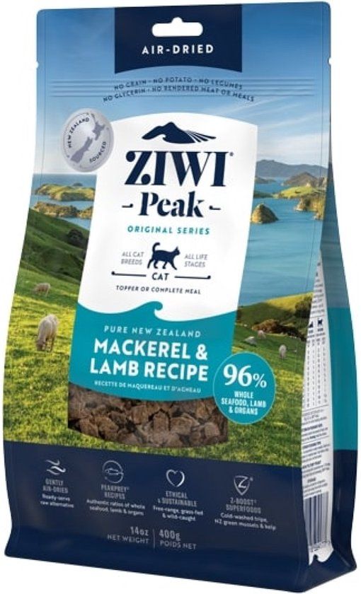 ZIWIPeak CAT GENTLY AIR-DRIED Mackerel & Lamb 400 gr