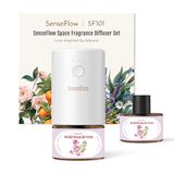 SenseFlow SF101 Pro Aroma diffuser voor etherische oliën, waterloze ultrasone geursteker, kamergeur, 100% plantaardige luchtverfrisser, 120 dagen aroma voor thuis tot 100 m² - orchideeënwind