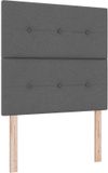 vidaXL - LED Hoofdbord - Donkergrijs - Stof - 100 cm
