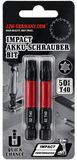 Merkloos Impact bits T40 torx - 50 mm - Speciale torsiezone - 2 stuks - Voor accuschroevendraaier