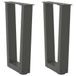 VidaXL Salontafelpoten 2 stuks V-vormig 40x(30-31,3) cm staal antraciet