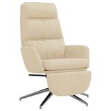 VidaXL Relaxfauteuil met voetensteun stof crèmekleurig