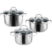 SILVERCREST® Set de casseroles Premium en acier inoxydable, 3 pièces
