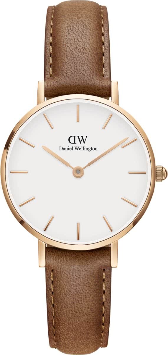 Daniel Wellington Classic Petite Durham DW001001228 - Horloge - Leer - Lichtbruin - Ã˜ 28mm