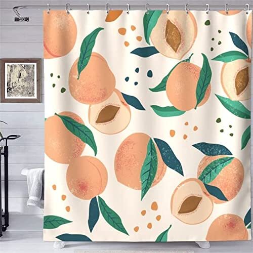 TEPOK Douchegordijn Perzik Citroen Aardbei Oranje Papaya Print