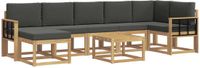 vidaXL Hoek loungeset 7 zitplaatsen Polyester Wit en antracietkleurig