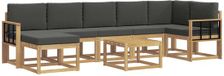 vidaXL Hoek loungeset 7 zitplaatsen Polyester Wit en antracietkleurig