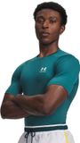 Under Armour UA HG Armour Comp SS-GRN Heren Sportshirt - Rack Groen - Wit