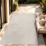 Paco Home In-& Outdoor Balkon Terras Keukenvloerkleed Eenkleurig Gemêleerd Patroon 140x200 cm