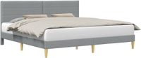 vidaXL Bedframe met hoofdeinde, lichtgrijs, 180 x 200 cm, stof