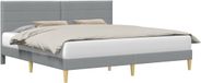 vidaXL Bedframe met hoofdeinde, lichtgrijs, 180 x 200 cm, stof