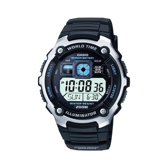 Générique Casio AE-2000W-1AVEF - Heren Polshorloge - Digitaal - Kunststof - Zwart