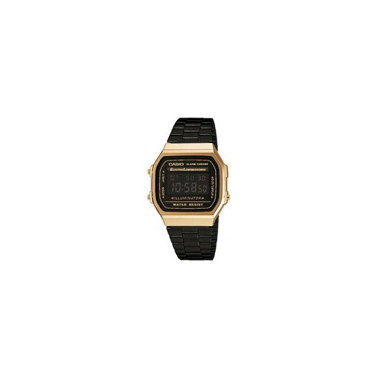 Casio Vintage A168WEGB-1BEF Dameshorloge Zwart Goudkleurig 36 mm