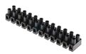 RS PRO, PP kroonklem zwart, schroefaansluiting 12-polig, raster 10 mm 4 mm² / 24A, verpakking van 5 stuks