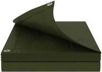 vidaXL Zeildoek met oogjes, groen, 3 x 4 meter, 260 g/m² PE