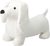 Home & Styling Deurstopper - Teckel hondje - wit - polyester
