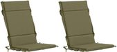 vidaXL - 2-delige hoogrugkussen GEMERT - 2 pcs - 100% Polyester - Olijfgroen