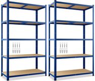 Monzana Stellingkast - Set van 2 180x90x40 875kg 5 MDF Platen - Blauw
