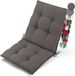 Beautissu Sun-NL Premium Kussen met lage rugleuning 100x50 cm résistant aux UV & coussin de 8 cm d'épaisseur pour chaise de jardin avec sangles antidérapantes Tissu résistant Taupe