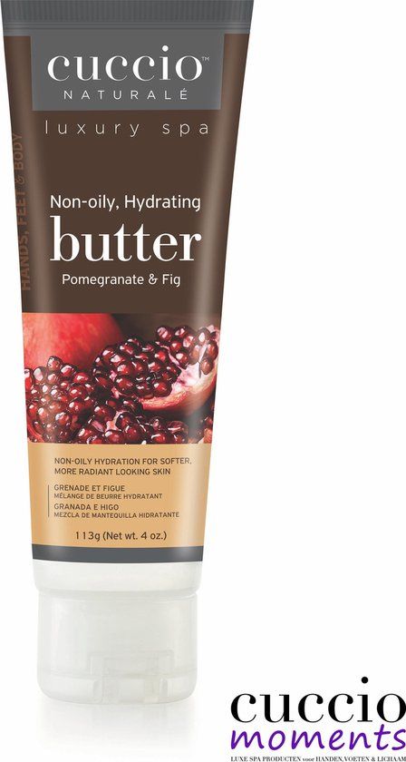 Cuccio Butterblend Tube 113 gr Pomegranate & Fig - 24 uur hydraterend - Bodylotion en handcrème in 1 - Perfect voor de droge en rijpere huid