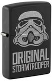 Zippo Stormtrooper Helmet-aansteker, zwart mat met chroom, navulbaar, herbruikbaar, winddicht, geschenkdoos, gemaakt in de VS