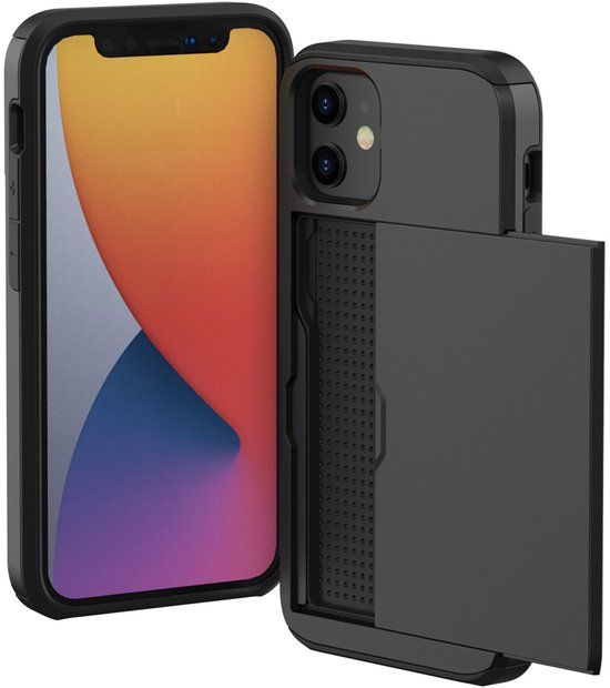 imoshion Hoesje met Pasjeshouder - Geschikt voor Apple iPhone 12 Mini - Zwart