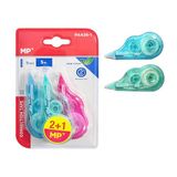 MP 3 stuks correctieroller, muis, 5 m x 5 mm, nauwkeurige, direct overschrijfbare correctietape voor kantoor, thuiskantoor of school, compact