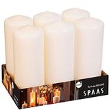 Spaas Tray van 6 Cilinderkaarsen 80/200 mm, ± 100 uur, geurloos - ivoor