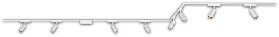B.K. Licht Railsysteem Luxtrail complete set, 8x LED spots, U-vorm/Z-vorm, lampen, zwenkbaar, railsysteem plafond, spotrail, plafondlamp, plafondlamp, spot, 5m, wit