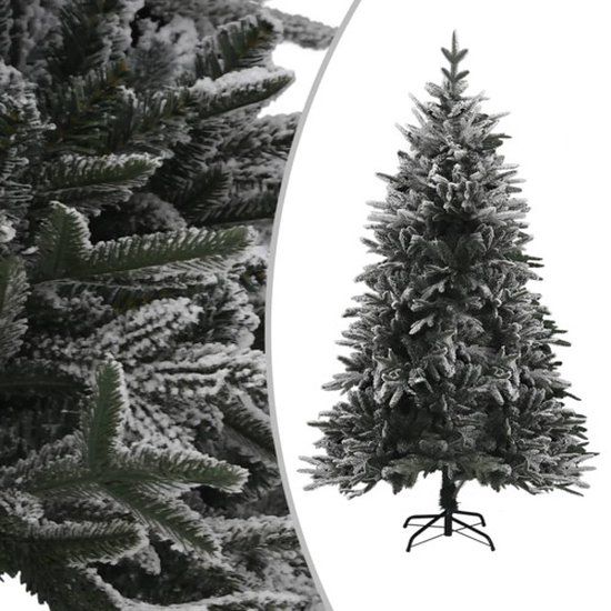 vidaXL Kunstkerstboom met sneeuwvlokken 180 cm PVC en PE groen