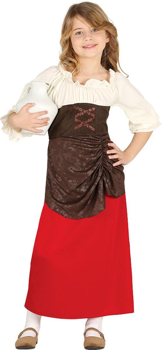 Generik Middeleeuwse taverne outfit voor meisjes - Verkleedkleding - Maat 110/116