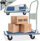 Tectake Chariot de transport - Chariot plateforme - Chariot à main - Pliable avec tapis en caoutchouc antidérapant - Capacité de charge 150 kg