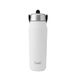 S'well Explorer en acier inoxydable recyclé avec couvercle à paille rabattable, 700 ml, White Moonstone