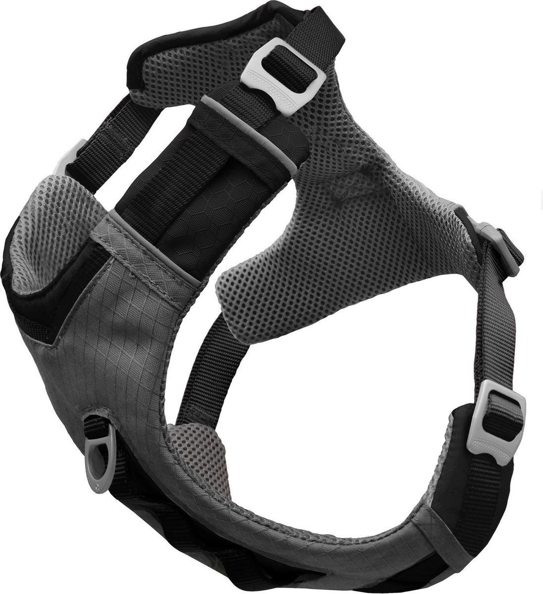 KURGO Journey Air Hondenharnas voor Actieve Honden - Zwart/Grijs - Maat Small