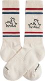 Jimmy Lion unisex sokken athletic two dogs beige (Keith Haring)