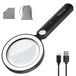 Loupe avec lumière, grossissement 10x/30x, 36 LED, connexion USB, lentille en verre, blanc/noir