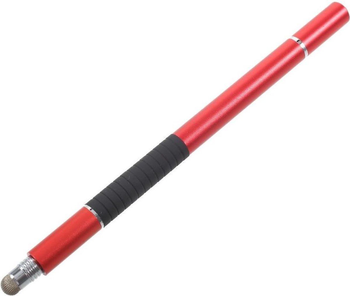 Universele Stylus Pen 3 Koppen voor Smartphone - Tablet – iPad Rood