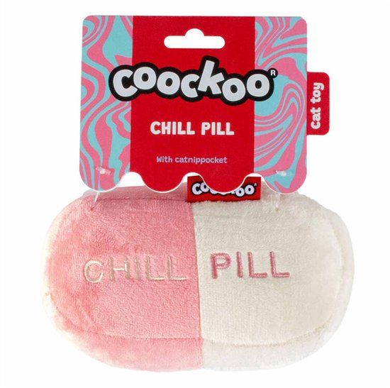 Coockoo Chill Pill Trappelkussen Roze/Wit Pluche