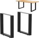 DanDiBo 2x Pieds de table Métal Noir 72 x 70 cm Piètement de table Réglable en hauteur 96661