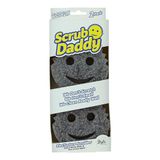 Scrub Daddy Smiley Schuurspons, krasbestendig, wasbaar, herbruikbaar, antibacterieel, flextextuur, afwasspons voor huishouden, keuken en badkamer, grijs, 2 stuks