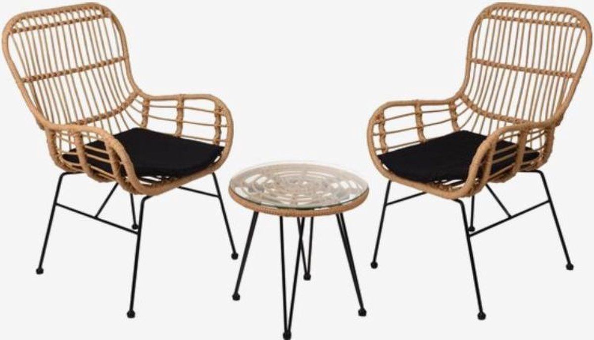 Raamkla Garden Rotan Tuinset - 3 delig - Rattan - 8711295640322