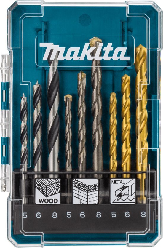 Makita Borenset Steen/Hout/Metaal 9-delig