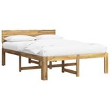 vidaXL Tweepersoonsbed met hoofdbord ROSTOCK Wit 150 x 200 cm
