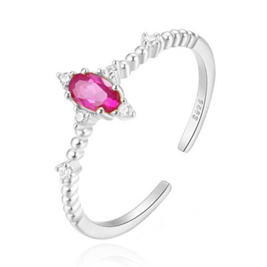 Elenza AMS Elenza Zilveren Ring met Paarse Kristal
