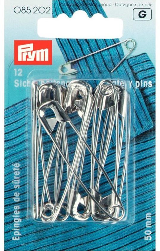prym Safety Pins, Silver, 50 mm